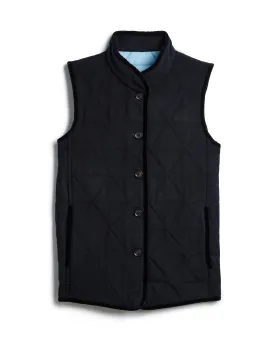 Navy Cashmere blend quilted vest