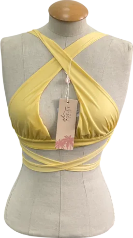 Oh Polly Yellow Halter Neck Bikini Top UK S