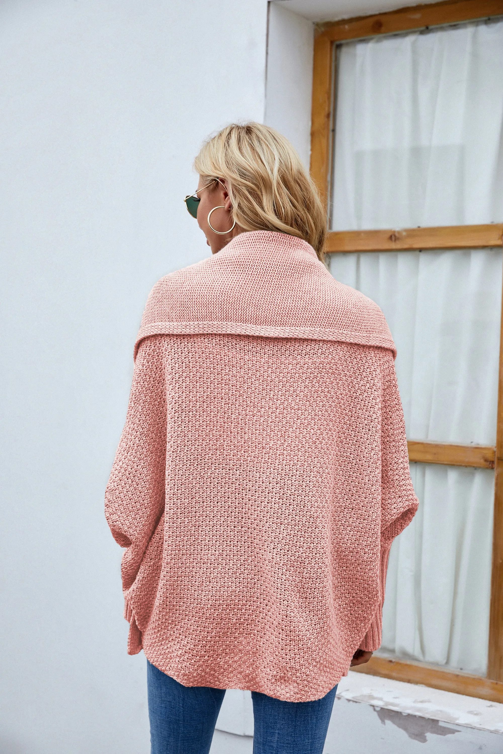Open Front Long Sleeve Irregular Knitted Cardigan