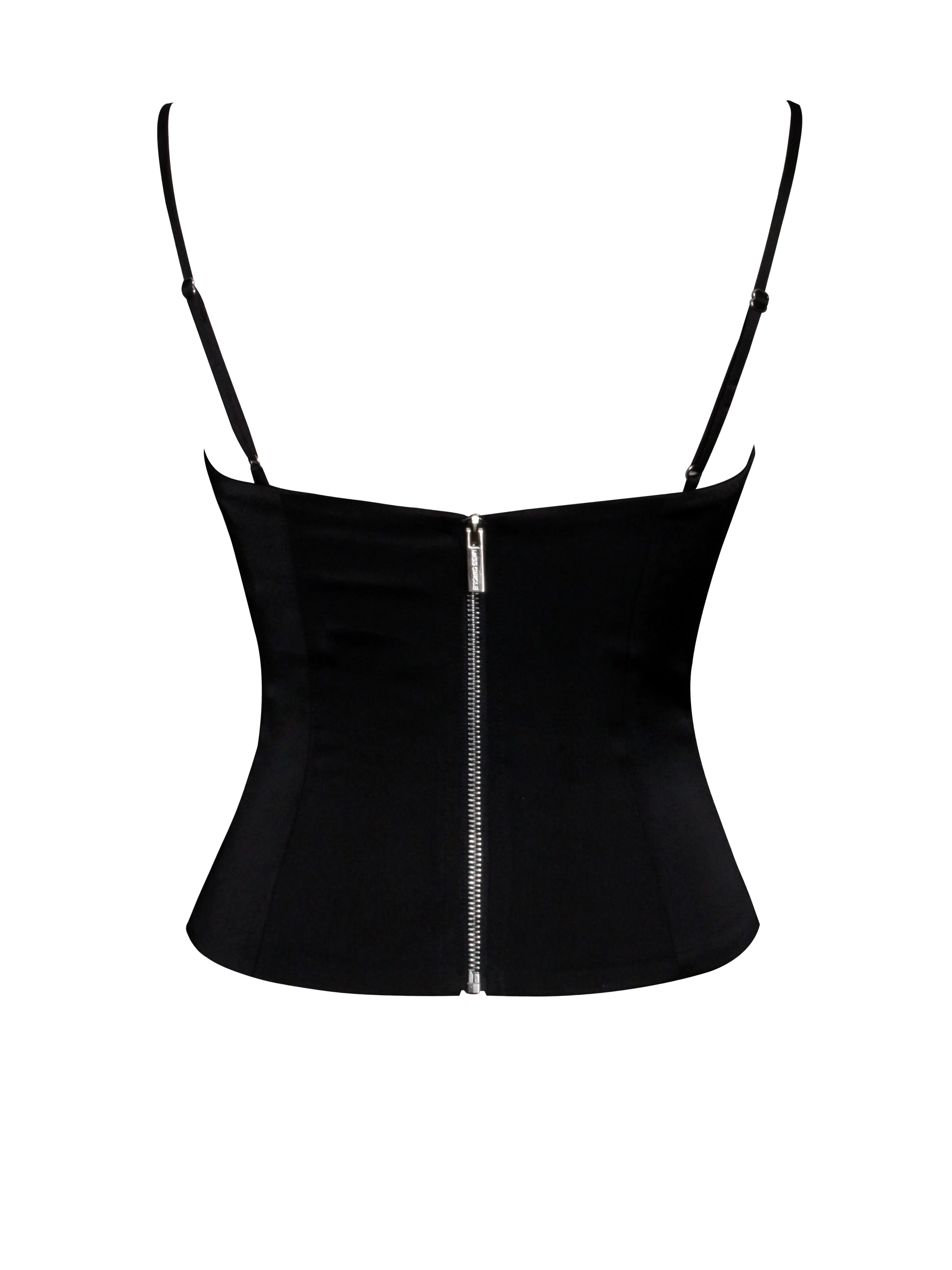 Padma Black Satin Charming Lace Bustier Corset Top