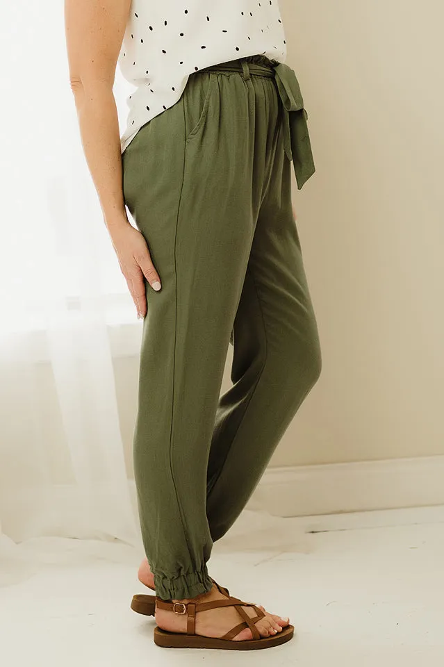 Paperbag Cinched Ankle Pants