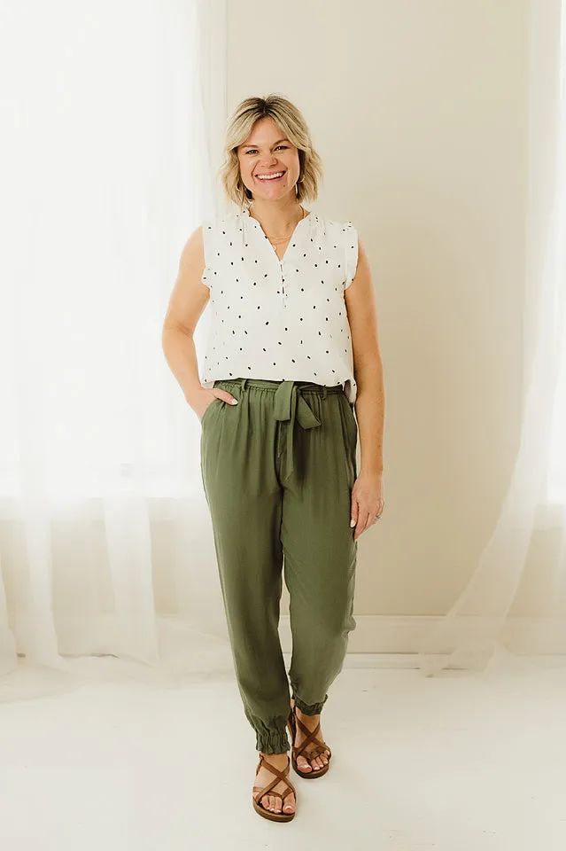Paperbag Cinched Ankle Pants