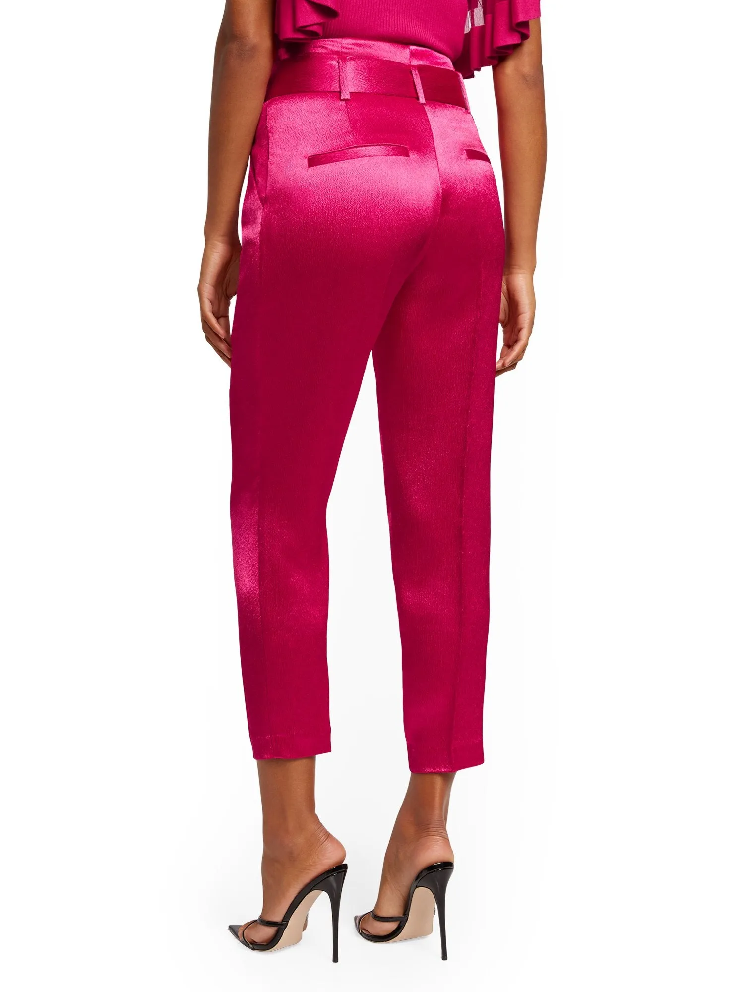 Paperbag-Waist Slim Pant with Tie