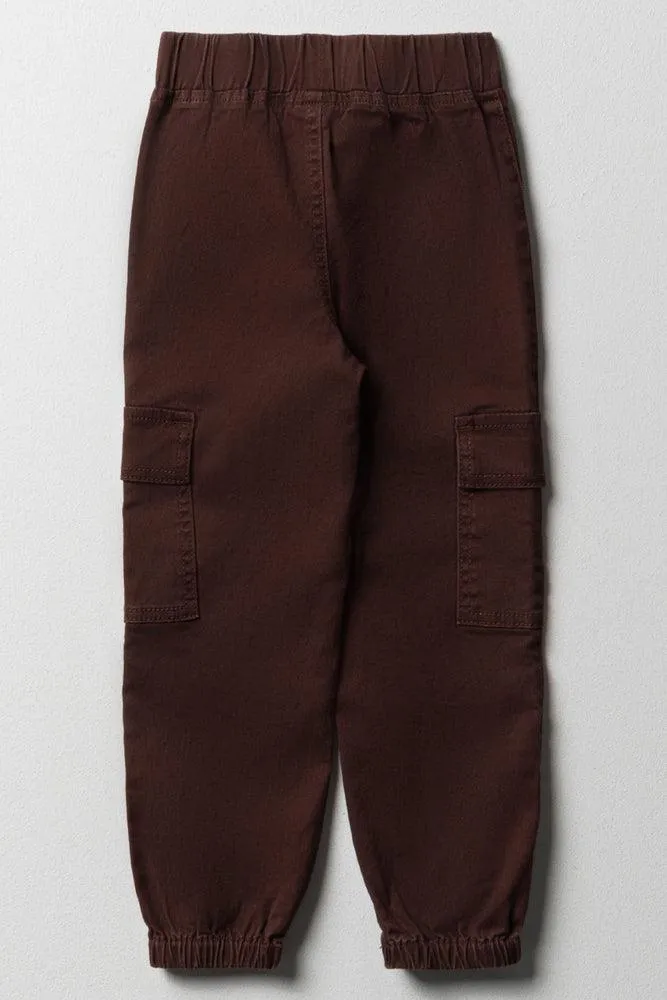 Parachute Cargo Jogger Pants Brown