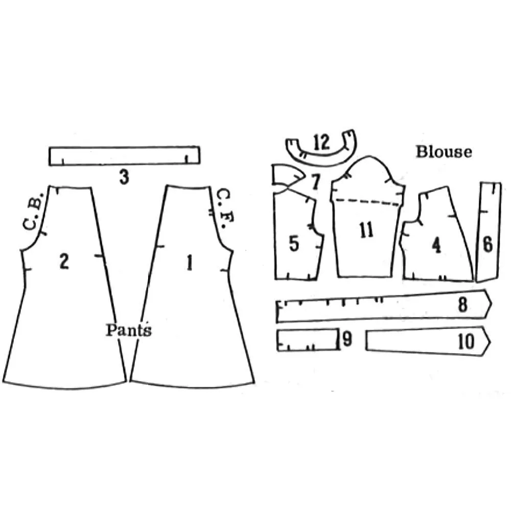 PDF - 1970s Pattern, Palazzo Pants and Wrap-Around Blouse -  Bust 32.5" (82.5cm) - Download