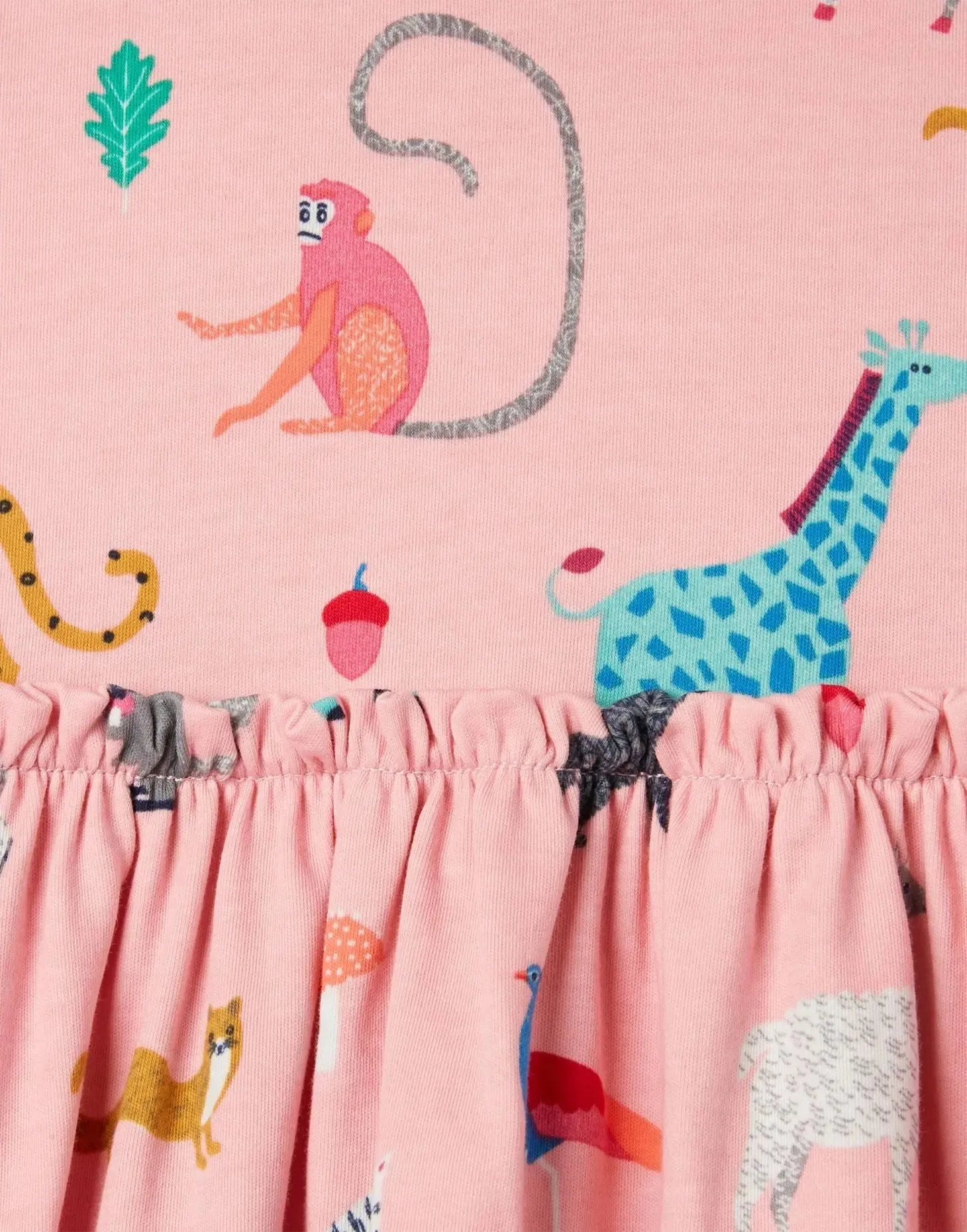 Pink Animals Hampton Long Sleeve Jersey Girls Dress | Joules