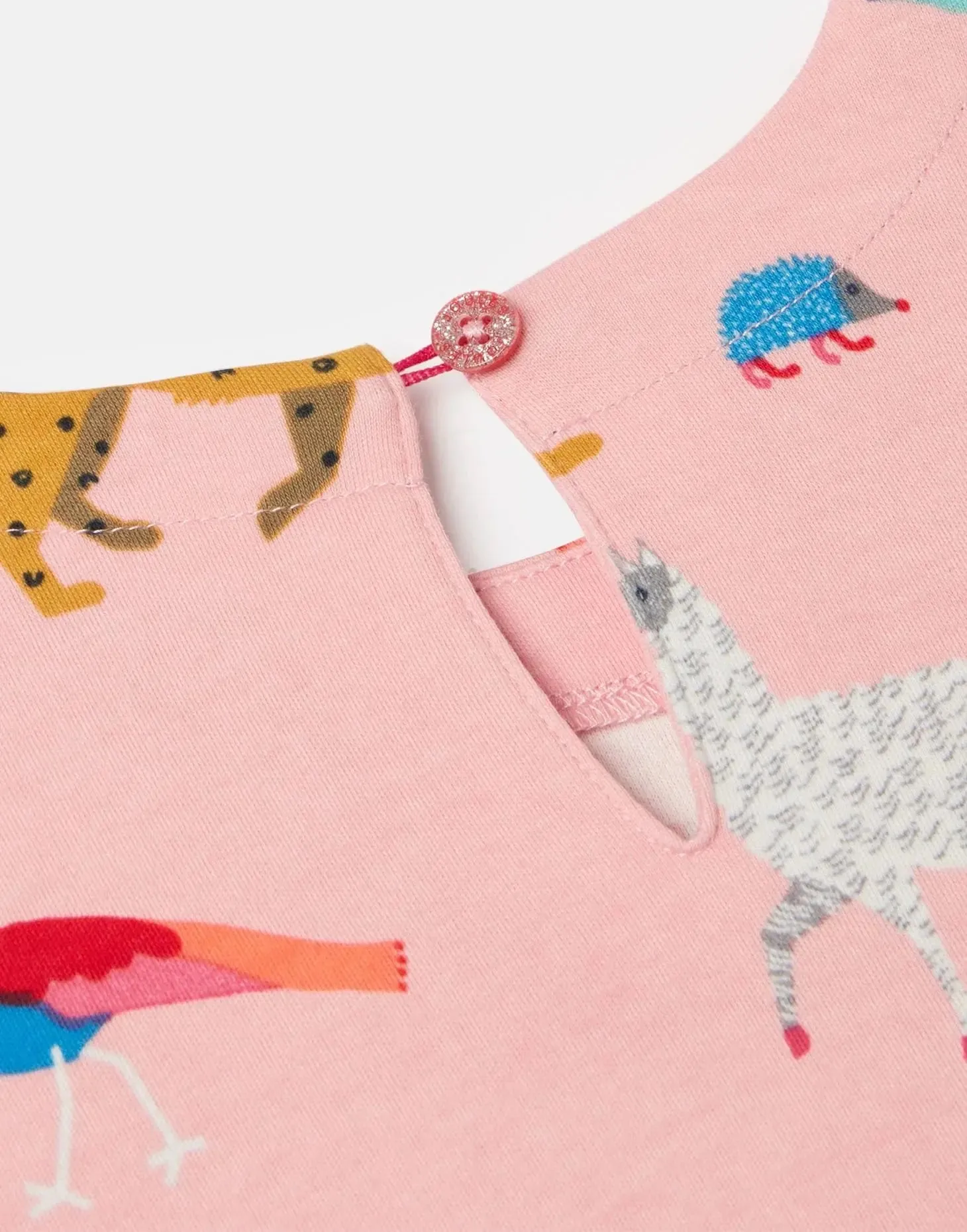 Pink Animals Hampton Long Sleeve Jersey Girls Dress | Joules