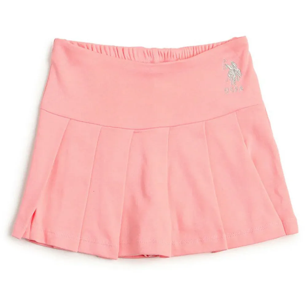 Pink Cotton Pleated Skorts