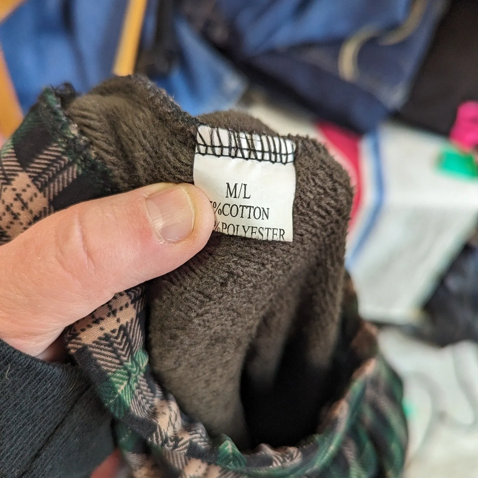 Plaid Fleece Leggings / M-L