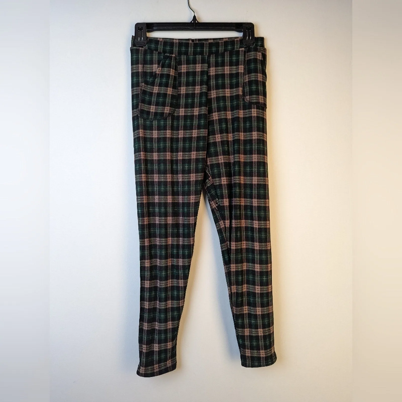 Plaid Fleece Leggings / M-L