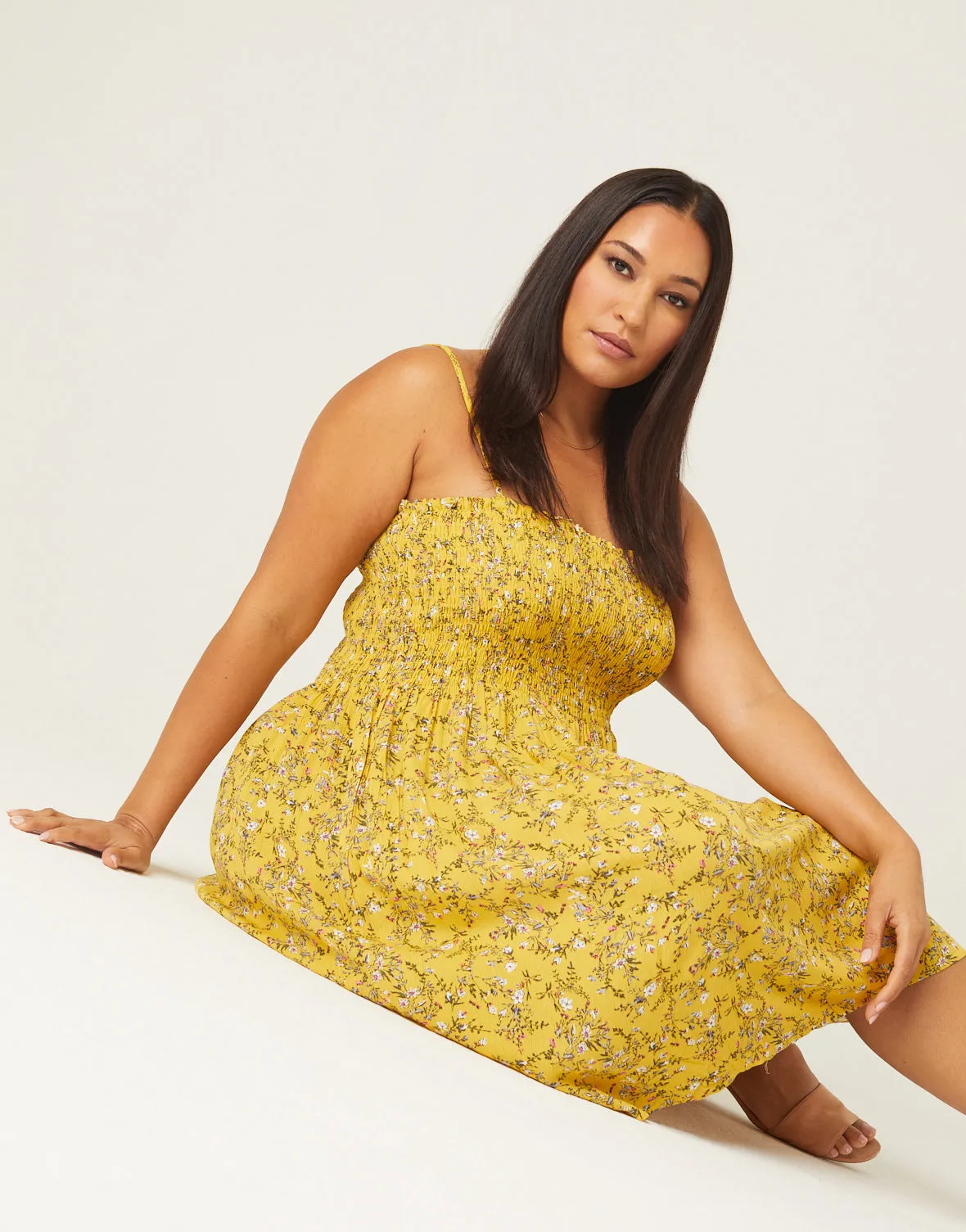 Plus Size Floral Mini Sundress