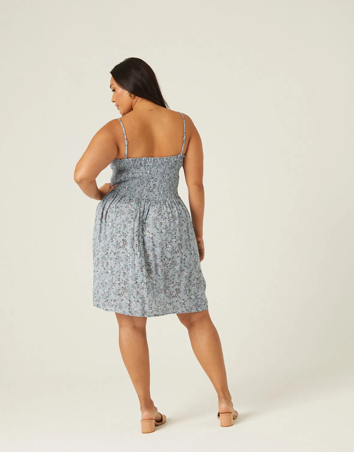 Plus Size Floral Mini Sundress