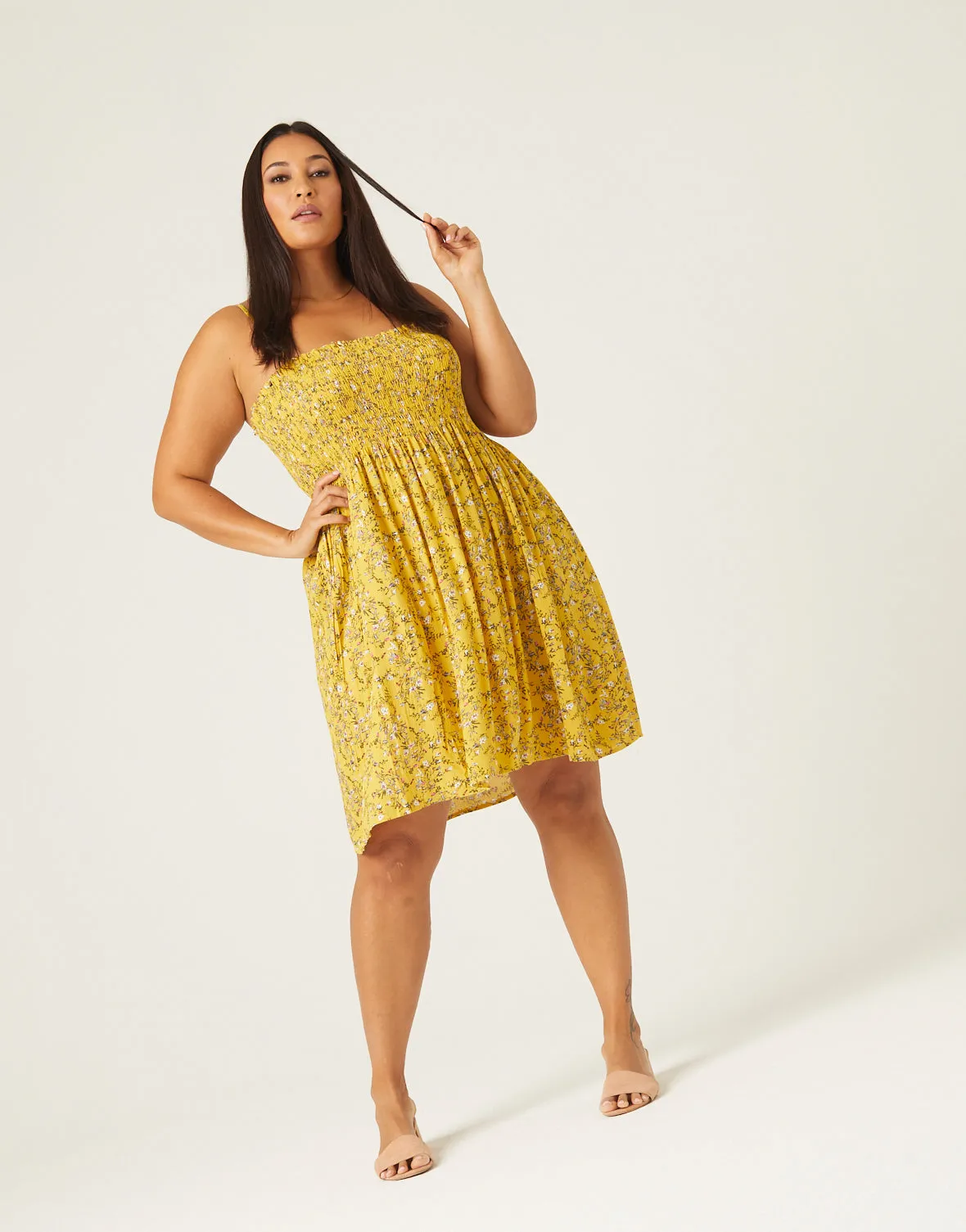 Plus Size Floral Mini Sundress