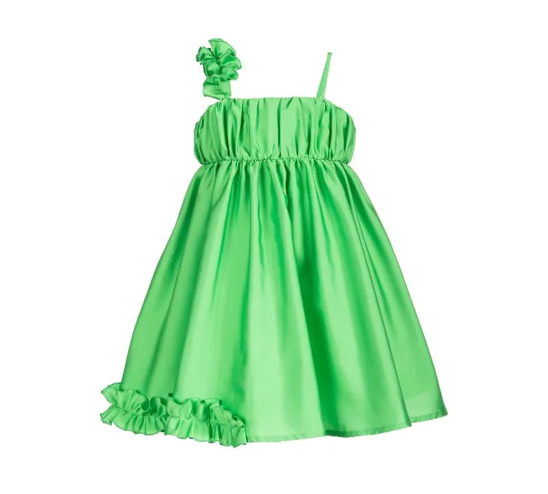 Ruffled Satin Dress