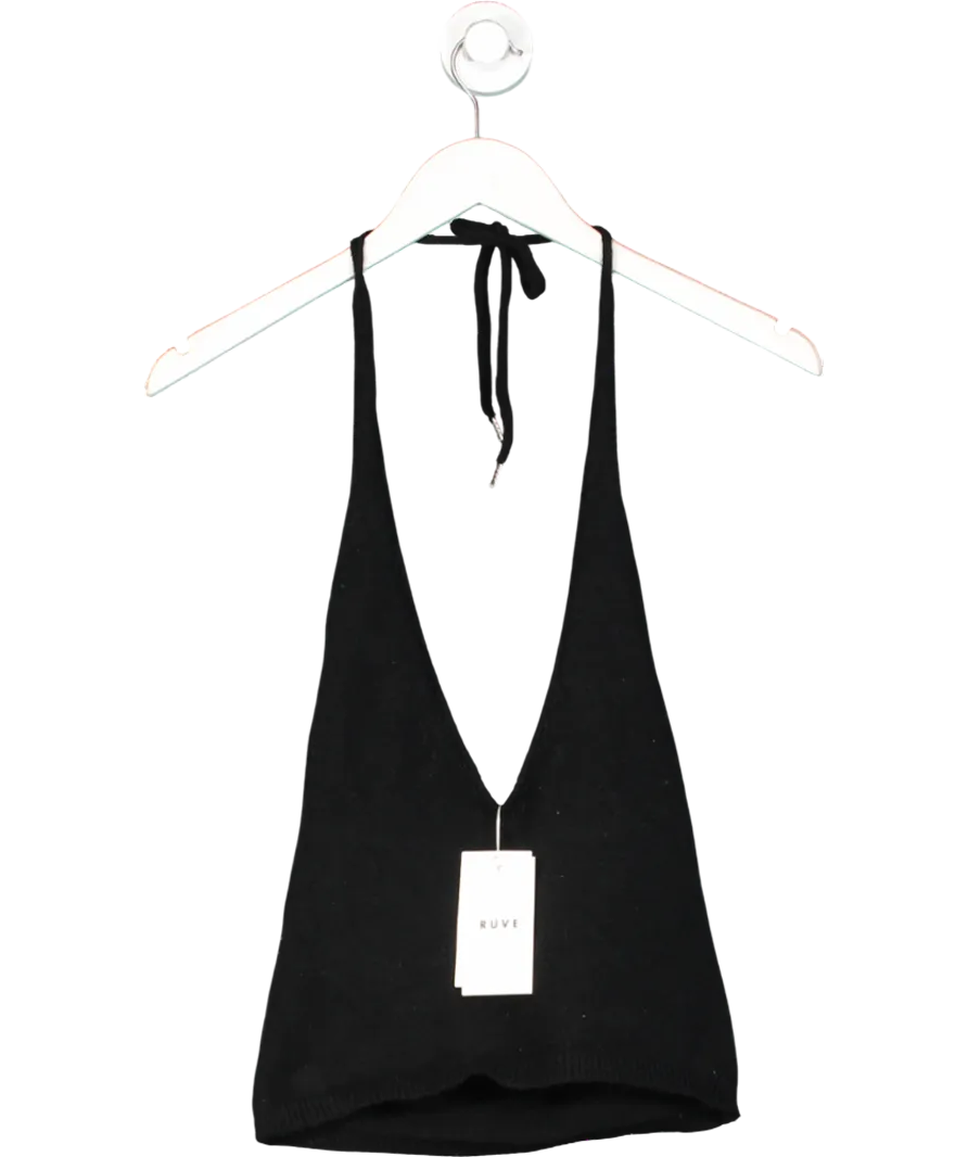 Ruve Black Halter Neck Top UK S
