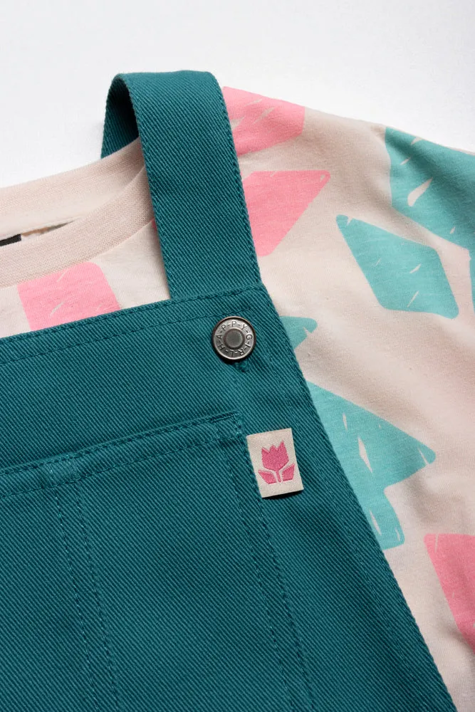Skort With Flower T-Shirt Set Teal