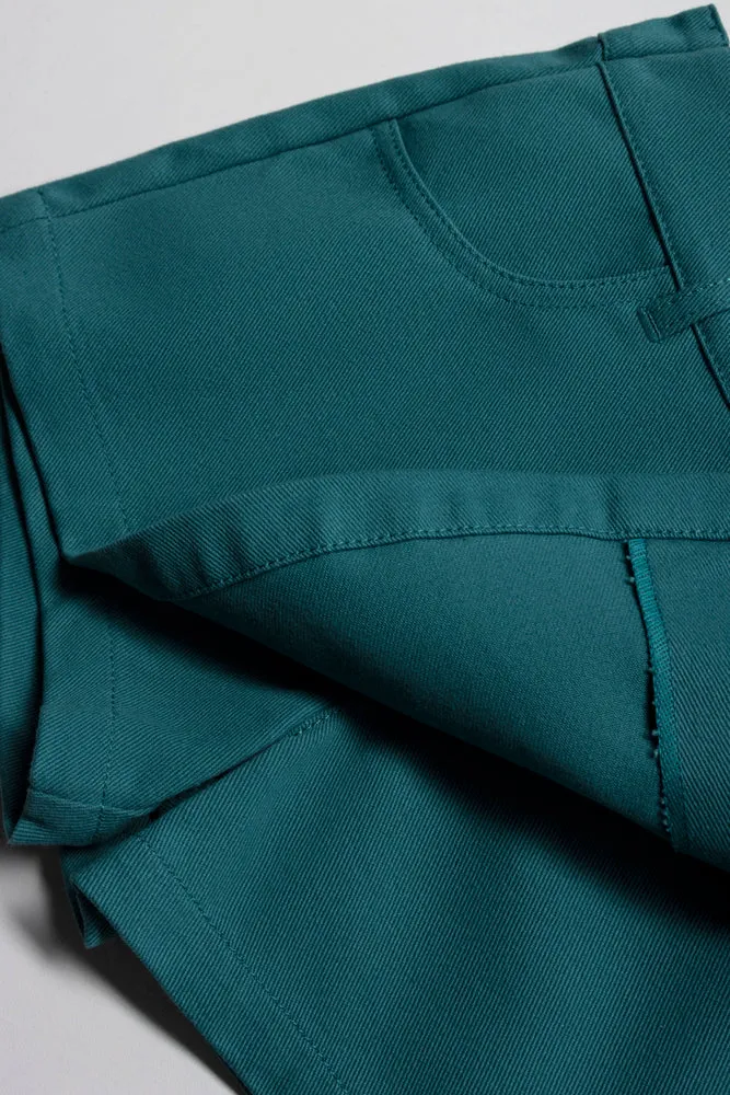 Skort With Flower T-Shirt Set Teal