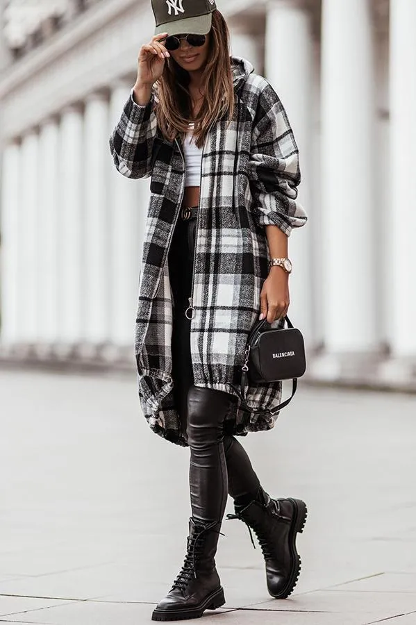 Trend Forecast Plaid Hooded Coat