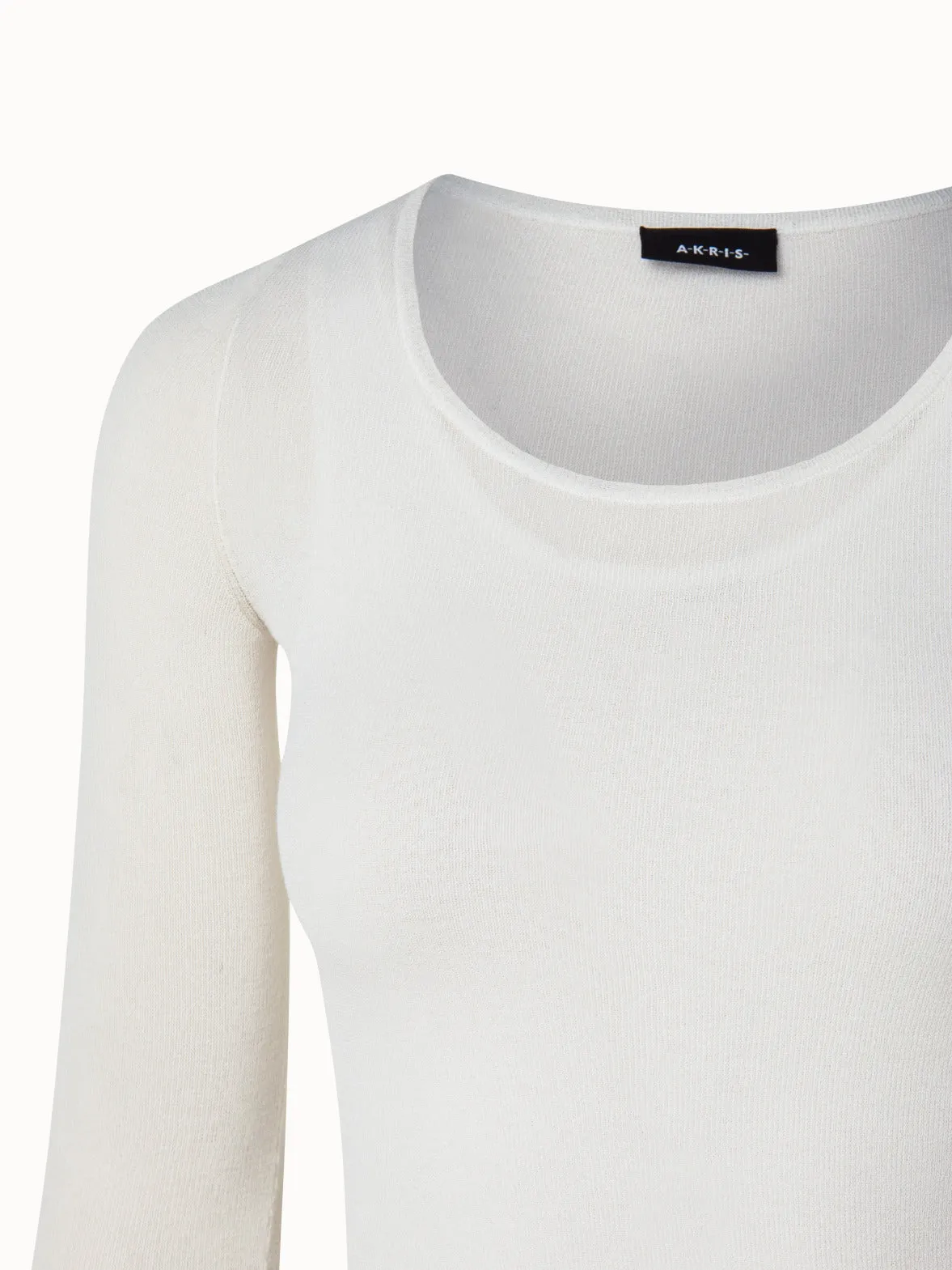 Two in One Semi-Transparent Layered Knit Top with Scoop Neck