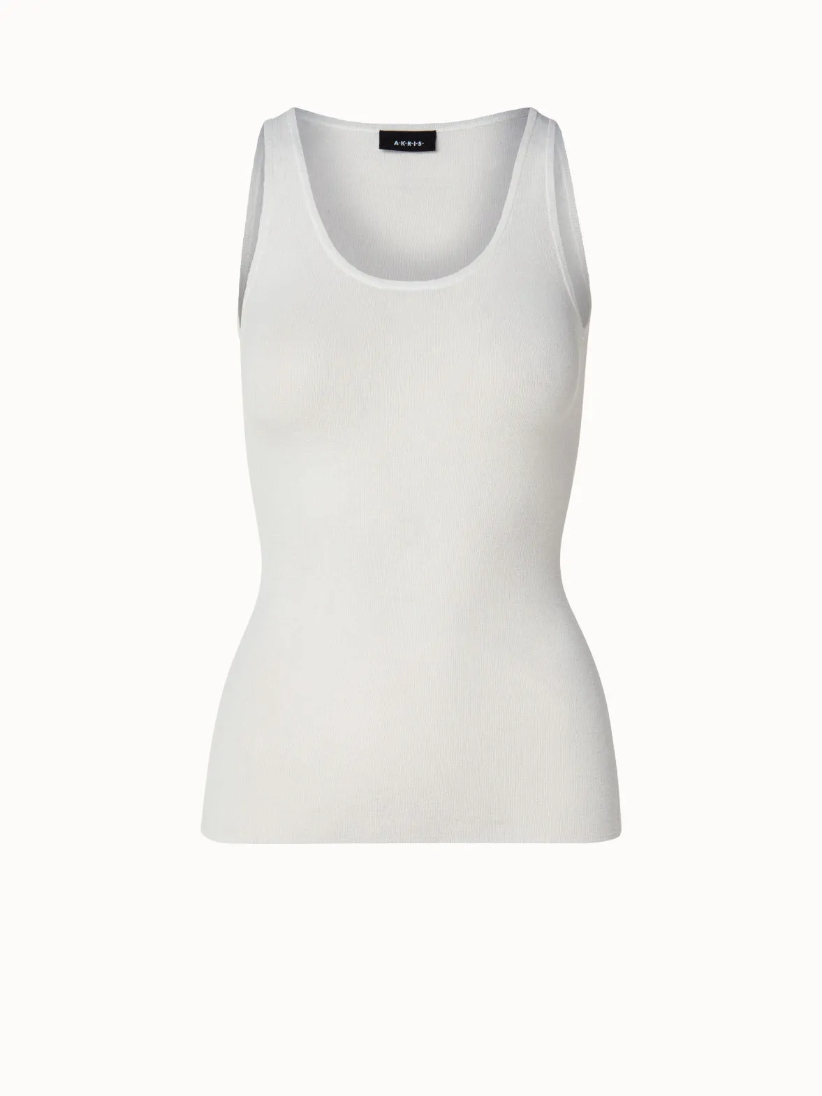 Two in One Semi-Transparent Layered Knit Top with Scoop Neck