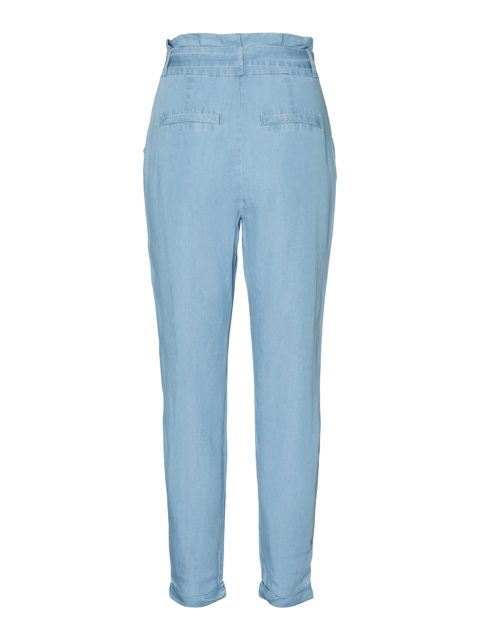 Viviana Paperbag Trousers - Light Denim Blue
