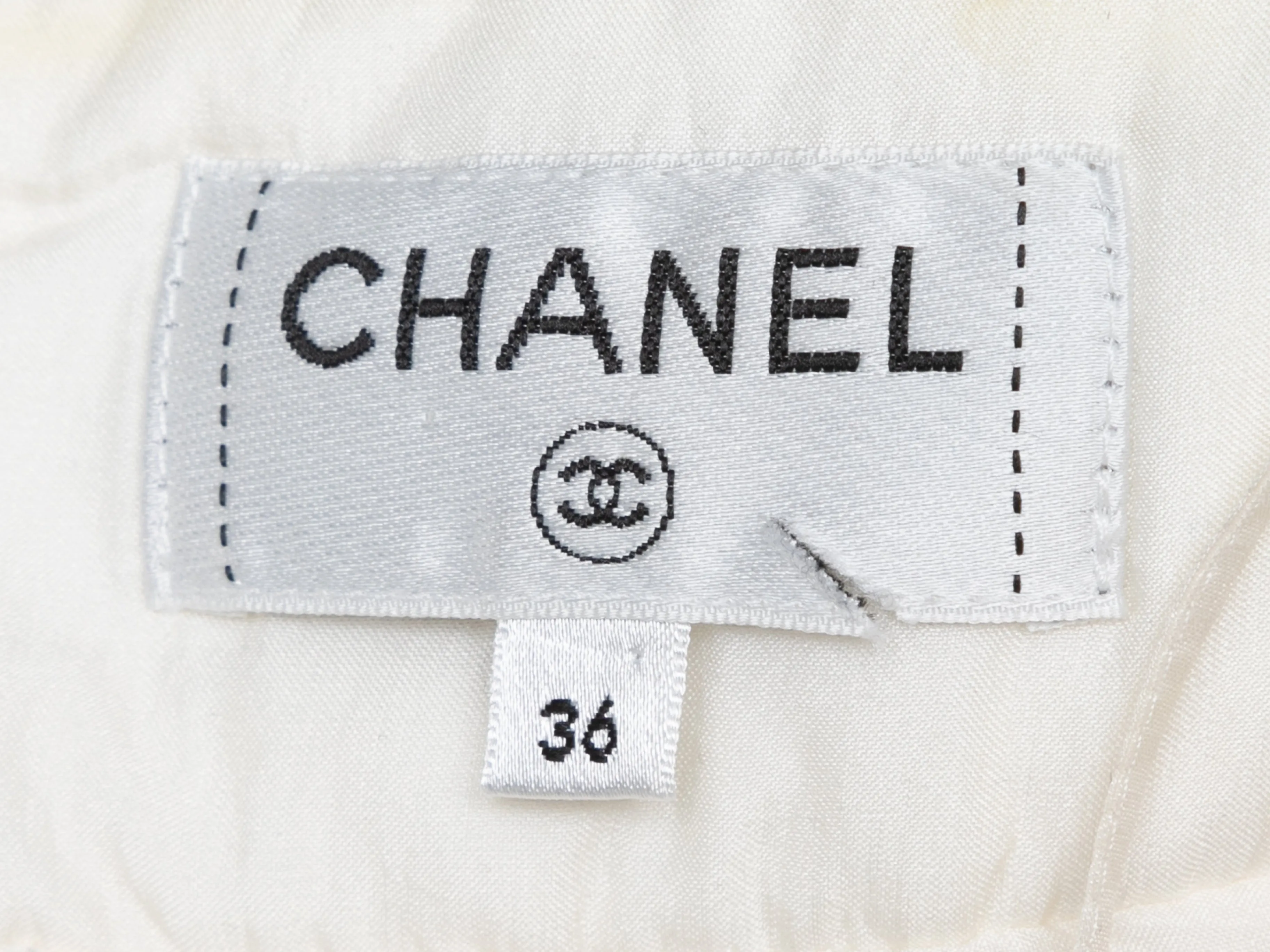 White Chanel Tweed Pencil Skirt Size FR 36