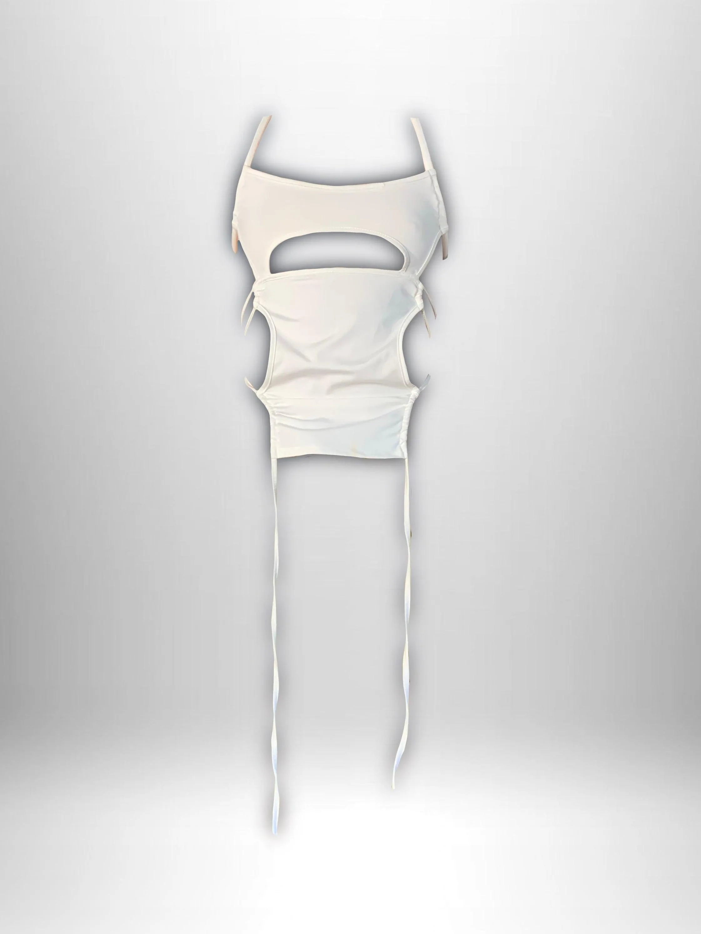 White Smoke Alarm Tie Top