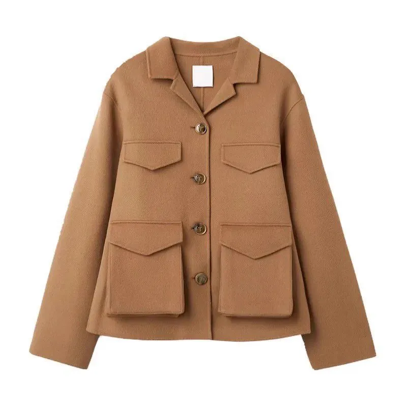 Winter Army Double Flap Pocket Wool Jacket