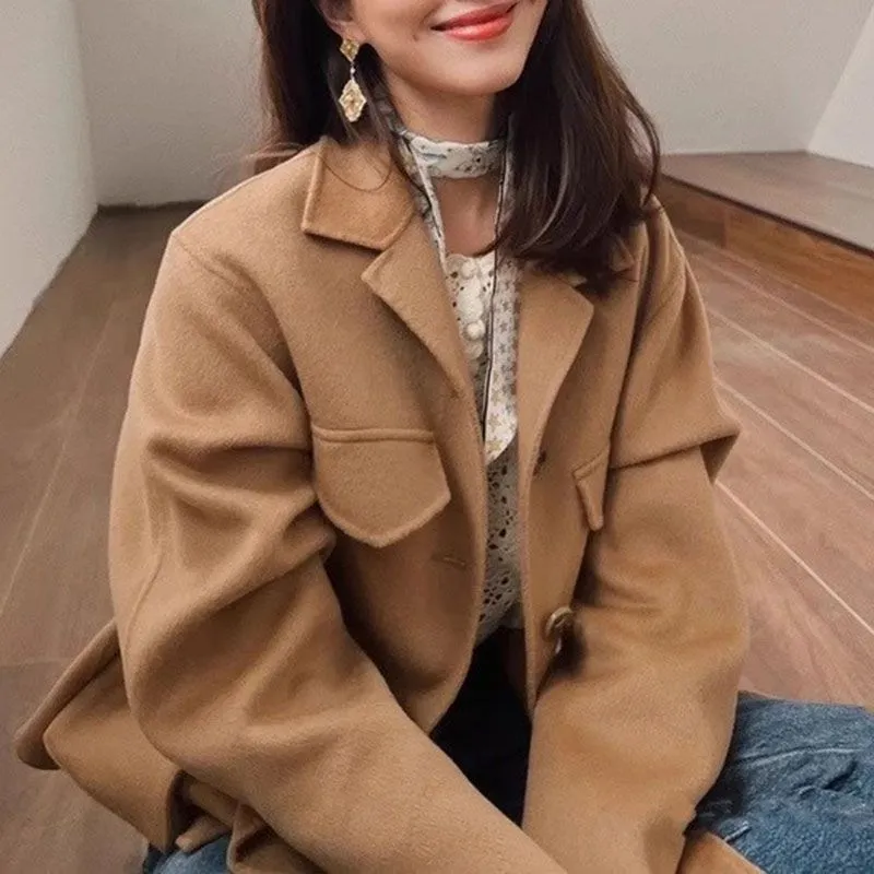 Winter Army Double Flap Pocket Wool Jacket
