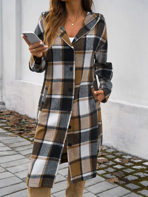 Winter Essential Knee-Length Hooded Coat