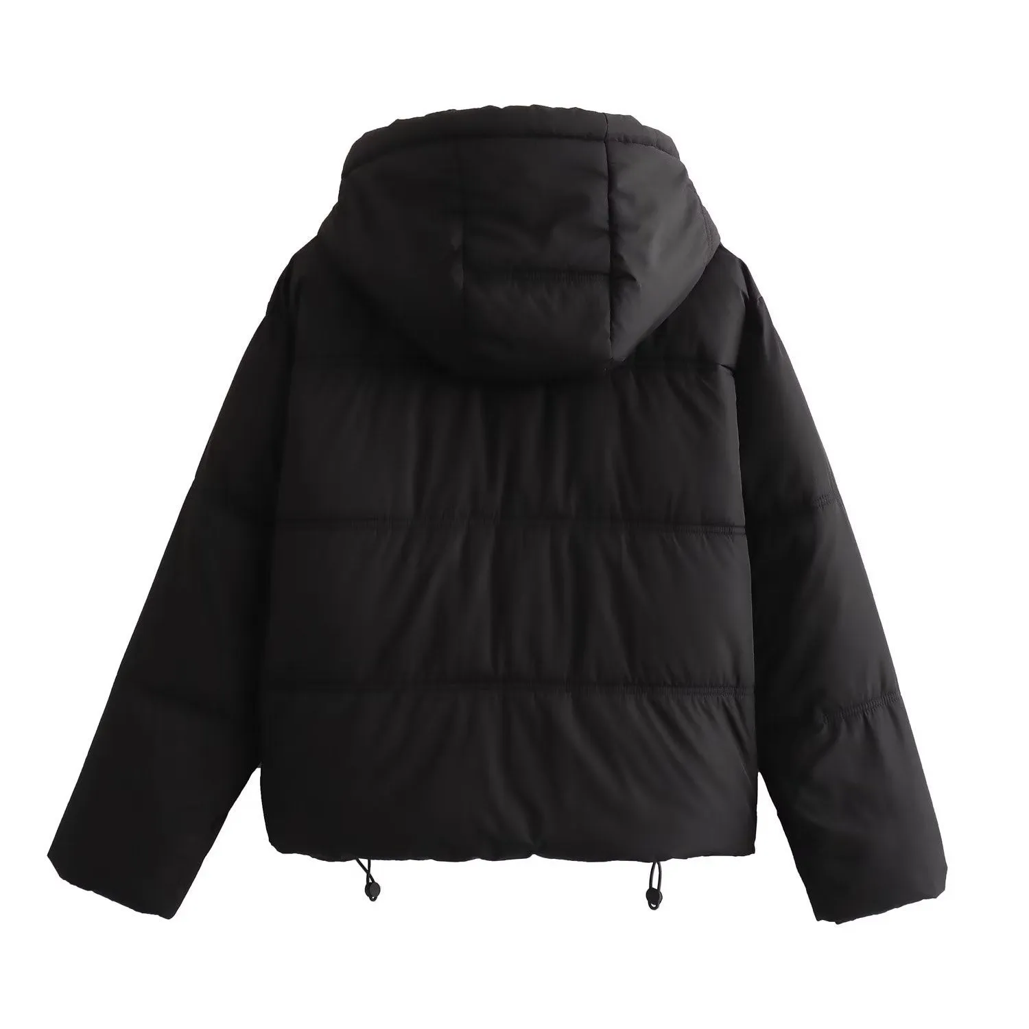 Zipper Hooded Coat With Pocket