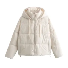 Zipper Hooded Coat With Pocket